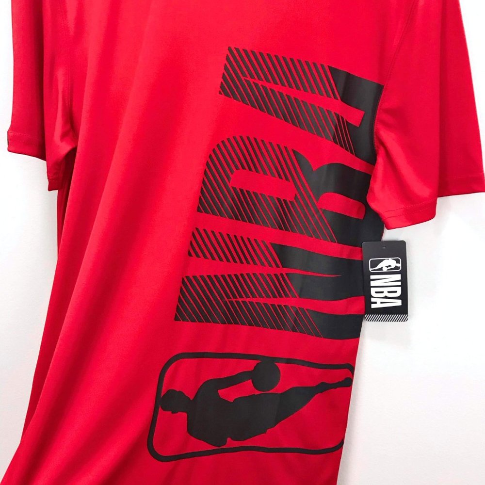 NBA Red Logo Dri-fit Short Sleeved Shirt M L XL